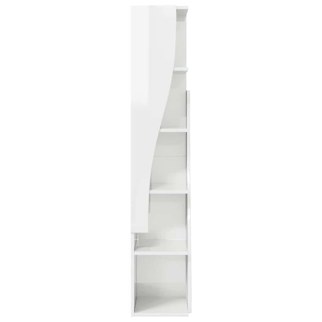 Hjørneskab Høj gloss hvid 27,5x27x140cm Konstrueret træ