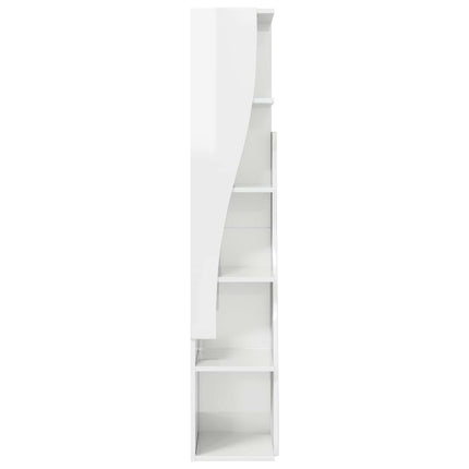 Hjørneskab 27,5x27x140cm Konstrueret træ Høj gloss hvid