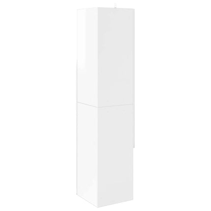 Hjørneskab 32x32x140cm Konstrueret træ Høj gloss hvid