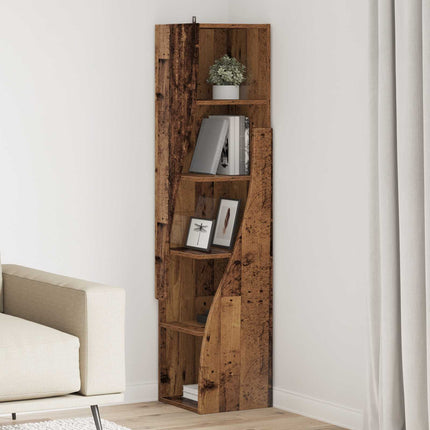 Hjørneskab 32x32x140cm Konstrueret træ Gammelt træ