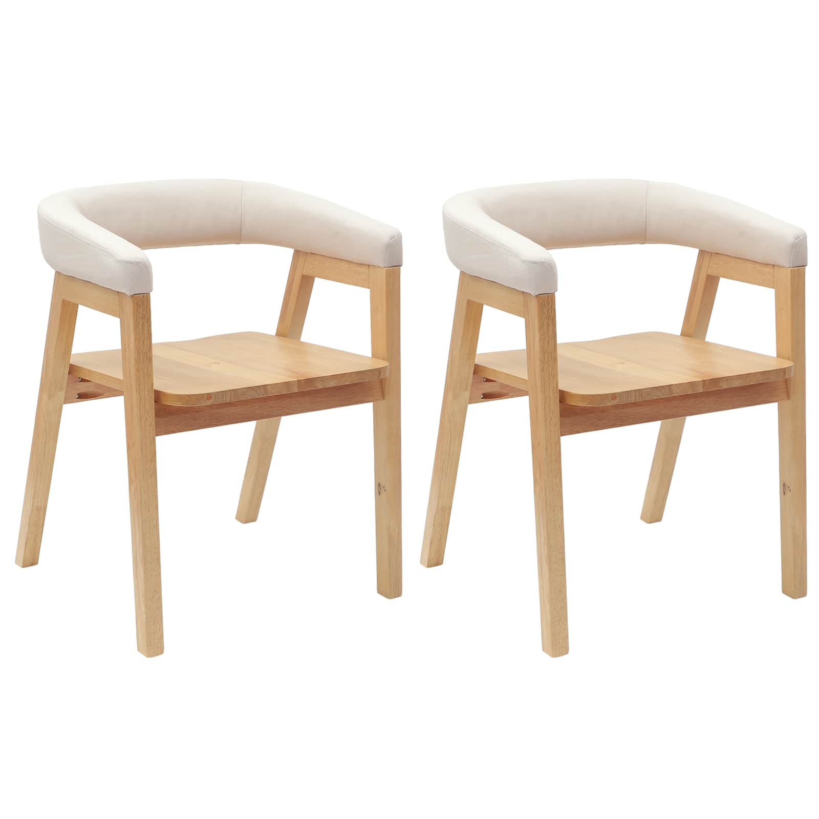 Spisestole 2 pcs Naturfarvet 54 x 57 x 73 cm Massiv Gummitræ
