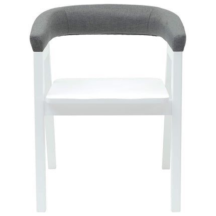 Spisestole 2 stk. Massiv Gummitræ Hvid 54 x 57 x 73 cm