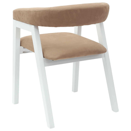 Spisestole 2 stk. Massiv Gummitræ Hvid 54 x 57 x 73 cm