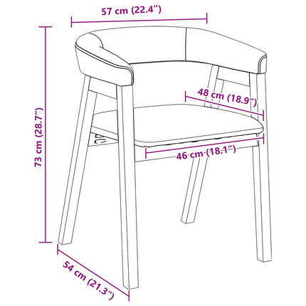 Spisestole 2 stk. Massiv Gummitræ Hvid 54 x 57 x 73 cm