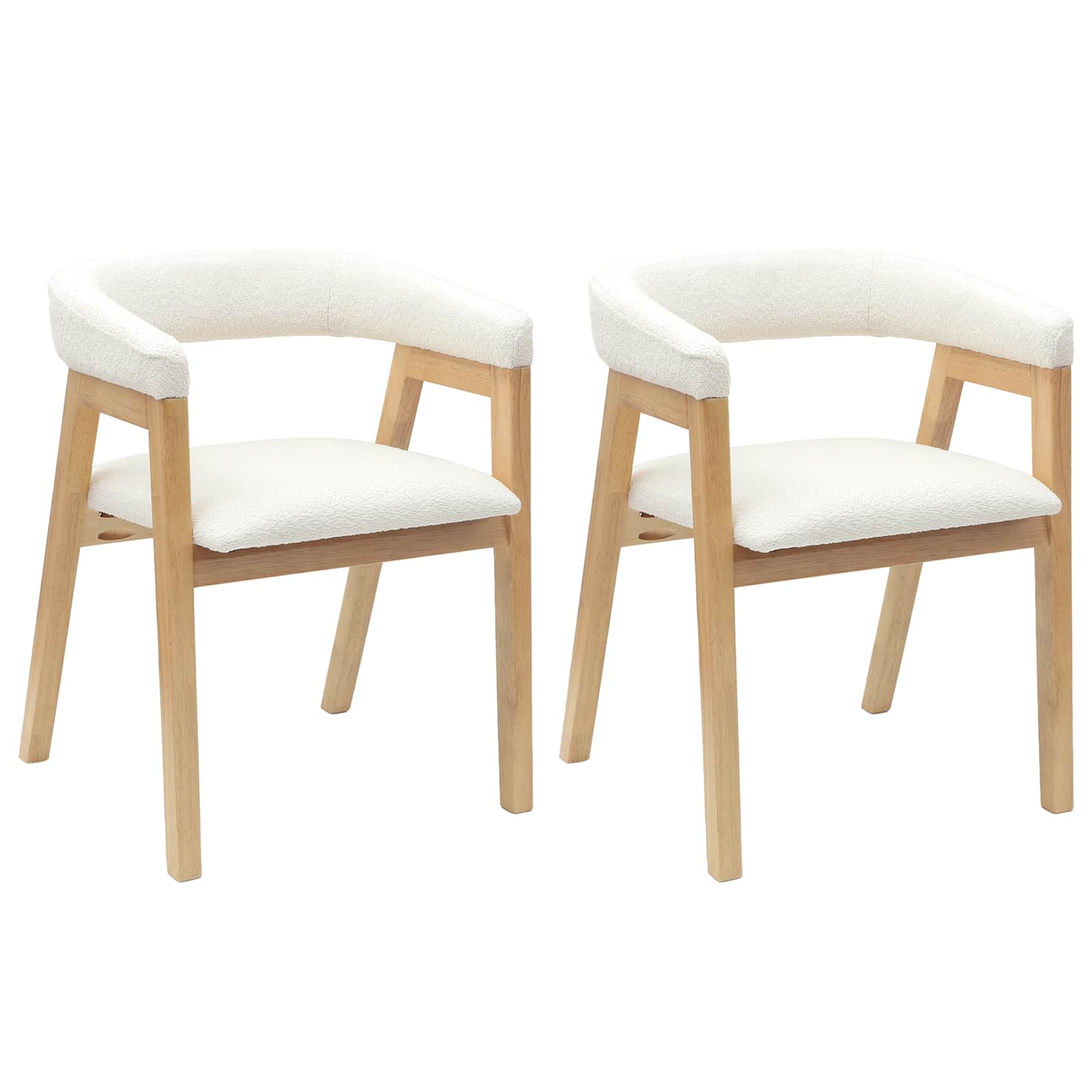 Spisestole 2 pcs Naturfarvet 54 x 57 x 73 cm Massiv Gummitræ