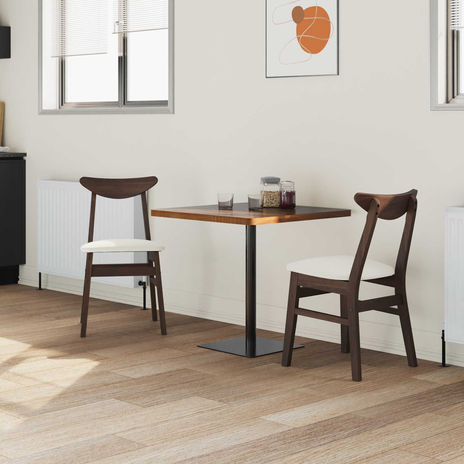 Spisestole 2 pcs Lys Brun 42 x 47,5 x 81 cm Massiv Gummitræ