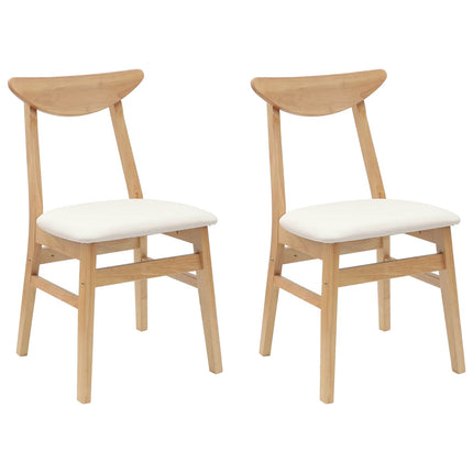 Spisestole 2 stk. Massiv Gummitræ Naturfarvet 42 x 47,5 x 81 cm