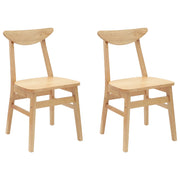 Spisestole 2 pcs Naturfarvet 42 x 47,5 x 81 cm Massiv Gummitræ