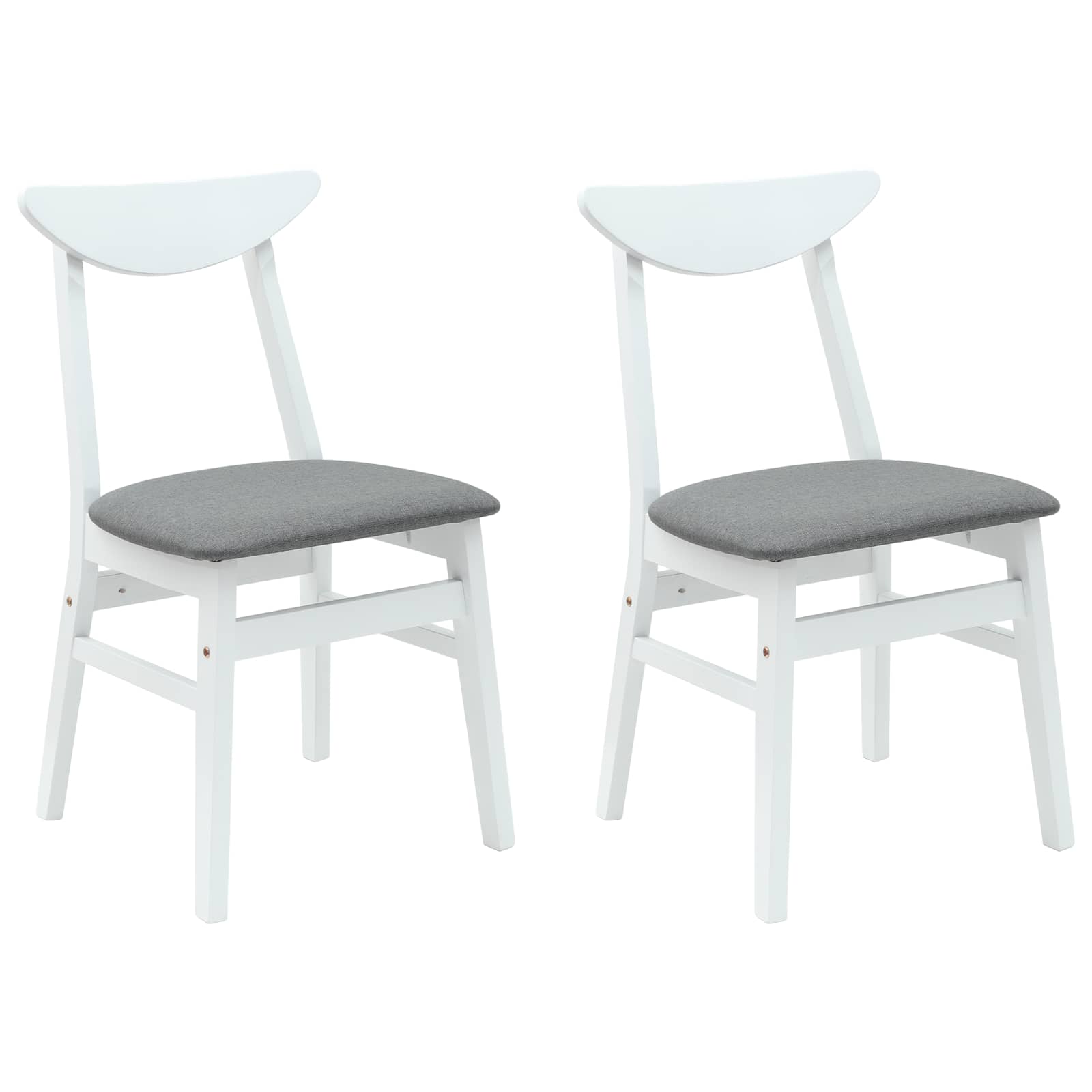 Spisestole 2 pcs Hvid 42 x 47,5 x 81 cm Massiv Gummitræ