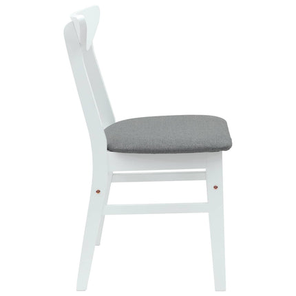 Spisestole 2 stk. Massiv Gummitræ Hvid 42 x 47,5 x 81 cm