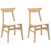 Spisestole 2 pcs Naturfarvet 42 x 47,5 x 81 cm Massiv Gummitræ