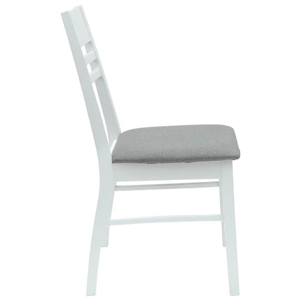 Spisestole 2 stk. Massiv Gummitræ Hvid 43 x 54 x 89 cm