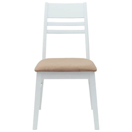 Spisestole 2 stk. Massiv Gummitræ Hvid 43 x 54 x 89 cm