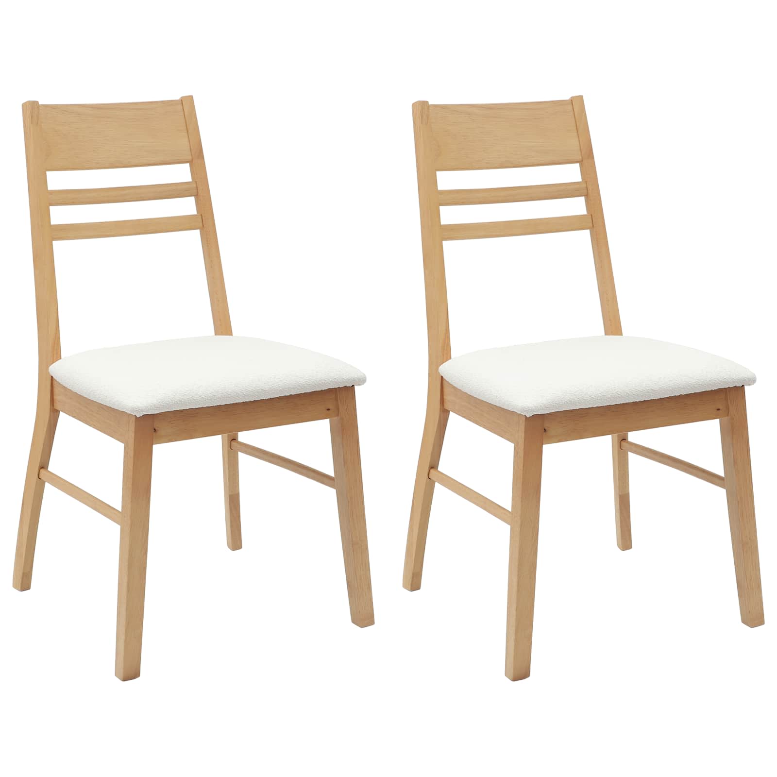 Spisestole 2 pcs Naturfarvet 43 x 54 x 89 cm Massiv Gummitræ