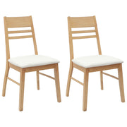 Spisestole 2 pcs Naturfarvet 43 x 54 x 89 cm Massiv Gummitræ