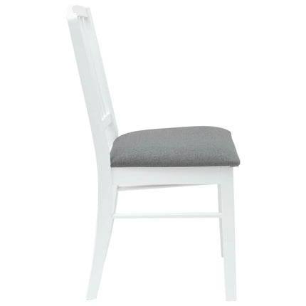 Spisestole 2 stk. Massiv Gummitræ Hvid 50 x 52,5 x 91 cm