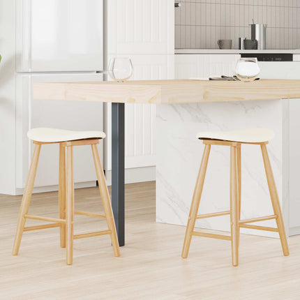 Spisestole 2 stk. Massiv Gummitræ Naturfarvet 46 x 37 x 63 cm