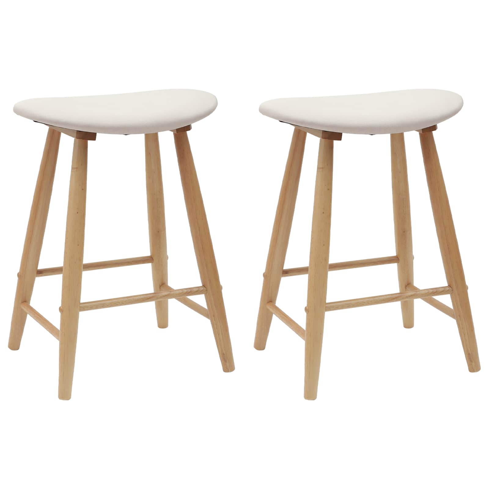 Spisestole 2 pcs Naturfarvet 46 x 37 x 63 cm Massiv Gummitræ