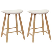 Spisestole 2 pcs Naturfarvet 46 x 37 x 63 cm Massiv Gummitræ