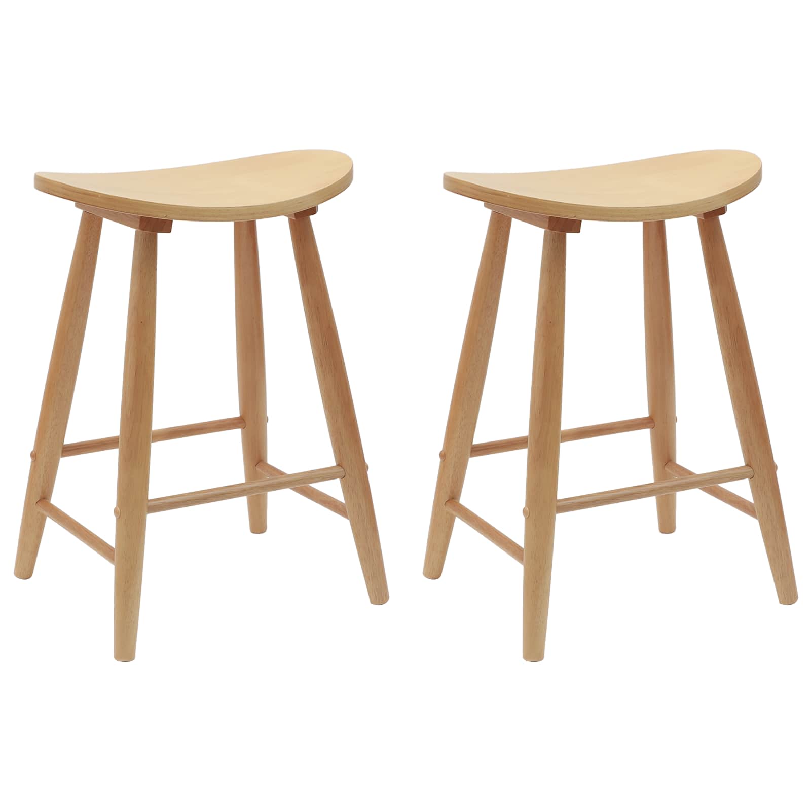 Spisestole 2 pcs Naturfarvet 46 x 37 x 63 cm Massiv Gummitræ