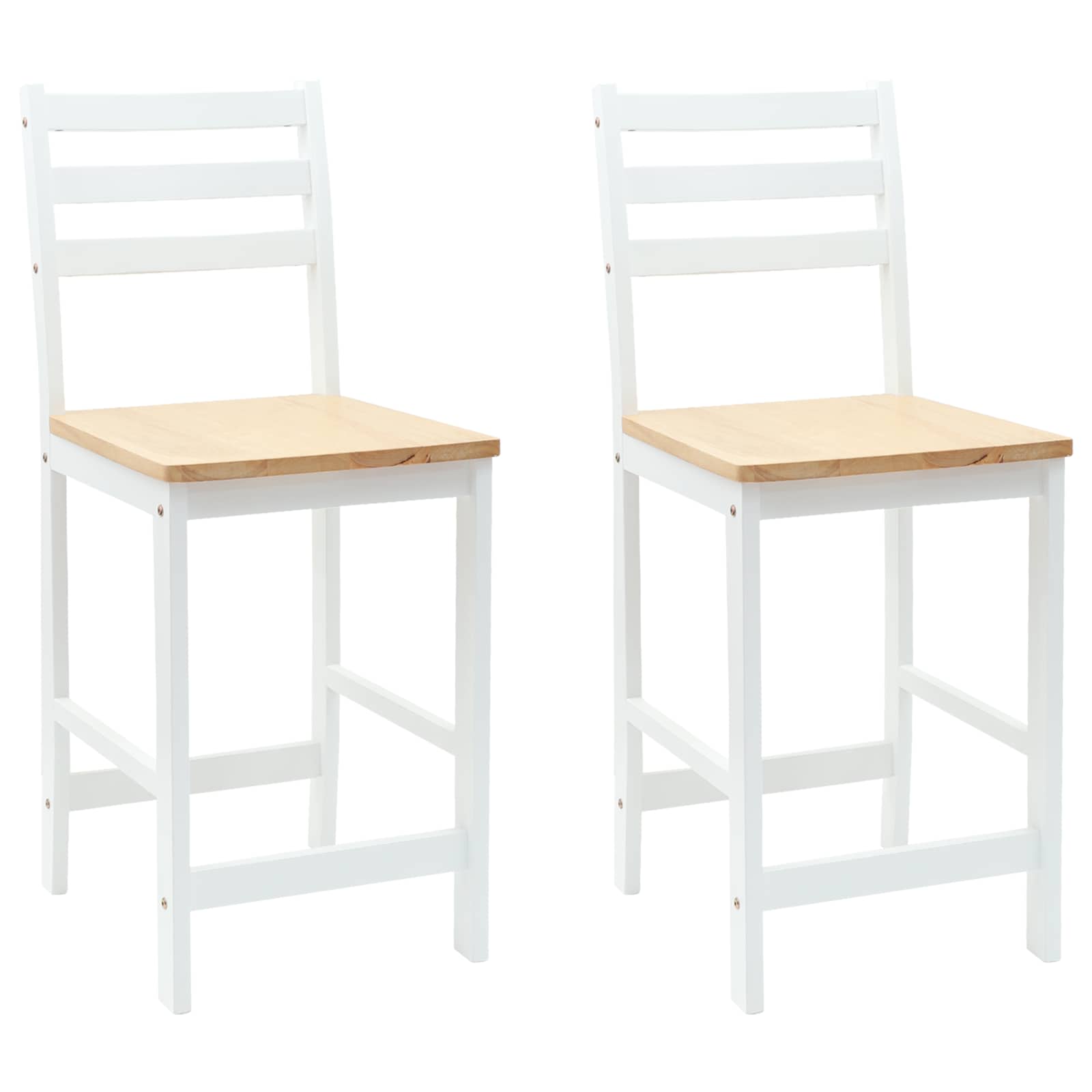 Spisestole 2 pcs Massiv Gummitræ Hvid 40 x 47,5 x 99,5 cm
