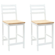 Spisestole 2 pcs Massiv Gummitræ Hvid 40 x 47,5 x 99,5 cm