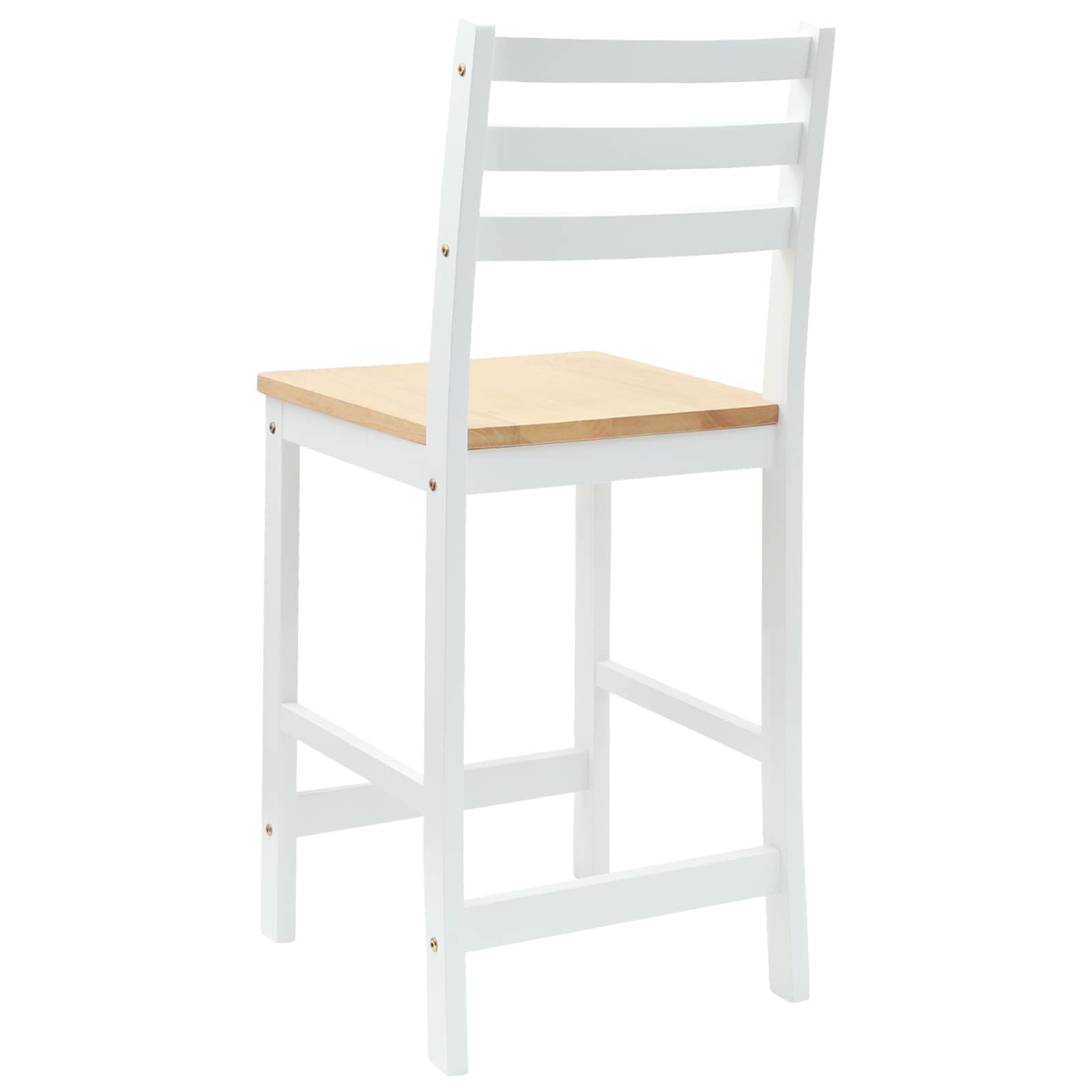 Spisestole 2 pcs Massiv Gummitræ Hvid 40 x 47,5 x 99,5 cm