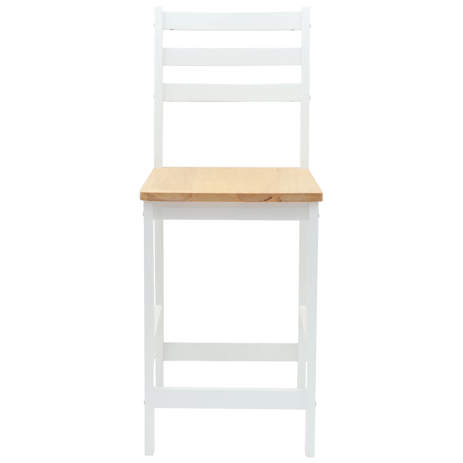 Spisestole 2 pcs Massiv Gummitræ Hvid 40 x 47,5 x 99,5 cm