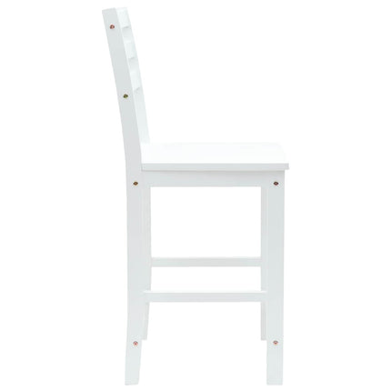Spisestole 2 stk. Massiv Gummitræ Hvid 40 x 47,5 x 99,5 cm