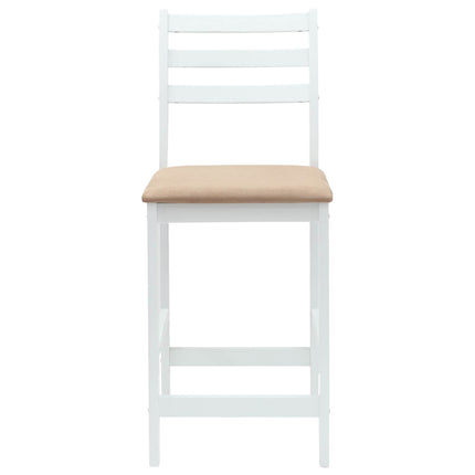 Spisestole 2 stk. Massiv Gummitræ Hvid 40 x 47,5 x 99,5 cm