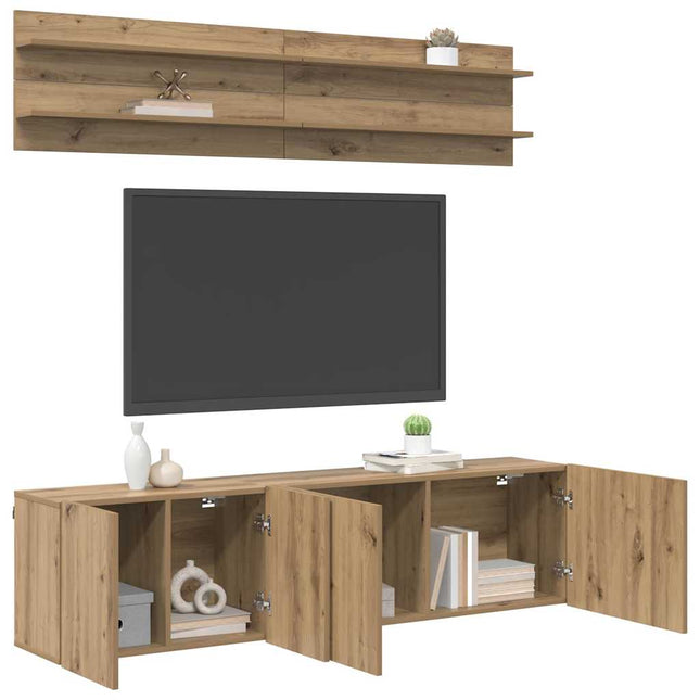 TV Enheder Vægmonteret 6 pcs artisan eg Konstrueret træ