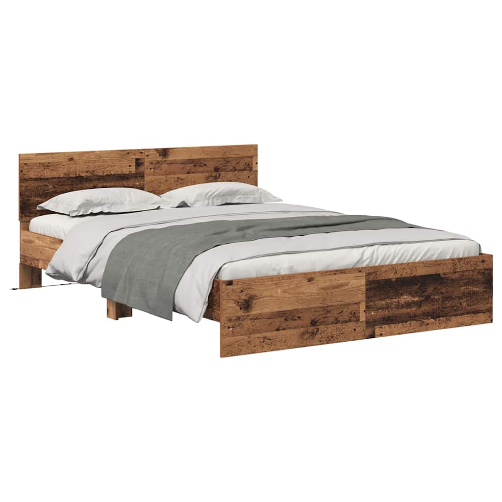 Sengestel Gammelt træ 140 x 190 cm Konstrueret træ