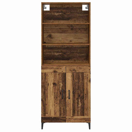 Highboard 2 pcs Gammelt træ Konstrueret træ
