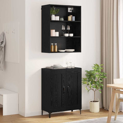 Highboard 2 pcs Sort eg Konstrueret træ