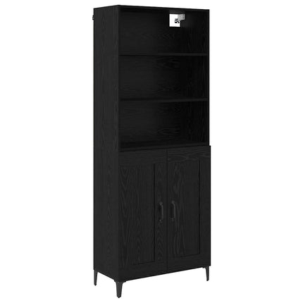 Highboard 2 pcs Sort eg Konstrueret træ