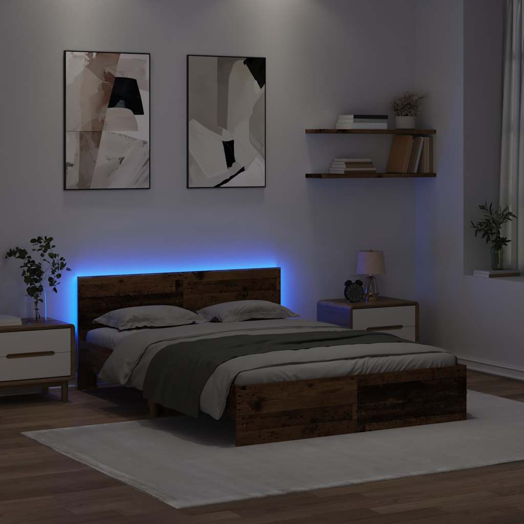 Sengestel Gammelt træ 160 x 200 cm Konstrueret træ