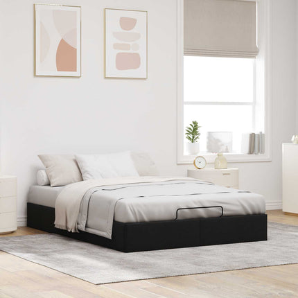 Ottoman Sengestel Sort 153 x 203 cm Stof