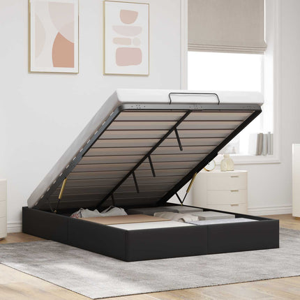 Ottoman Sengestel Sort 153 x 203 cm Fløjl