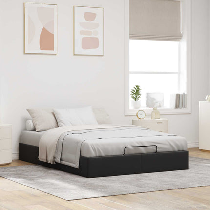 Ottoman Sengestel Sort 153 x 203 cm Fløjl