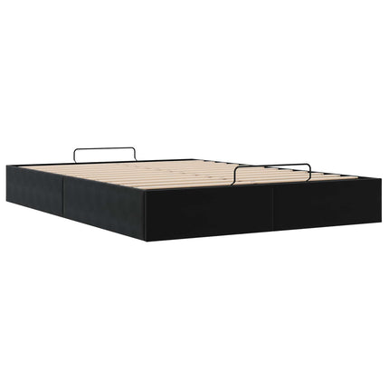 Ottoman Sengestel Sort 153 x 203 cm Fløjl