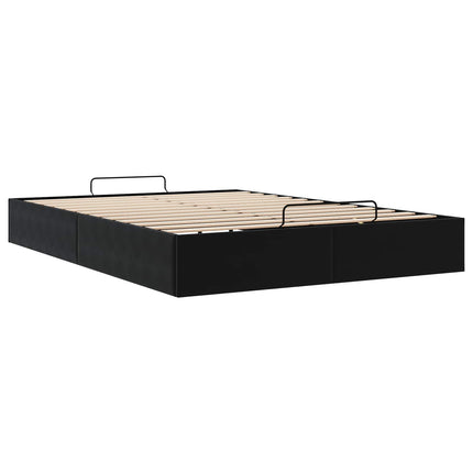 Ottoman Sengestel Sort 153 x 203 cm Fløjl