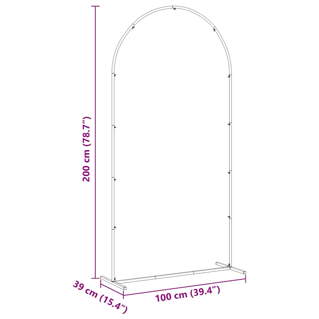 Bryllupsbue Hvid 100 x 39 x 200 cm Stål