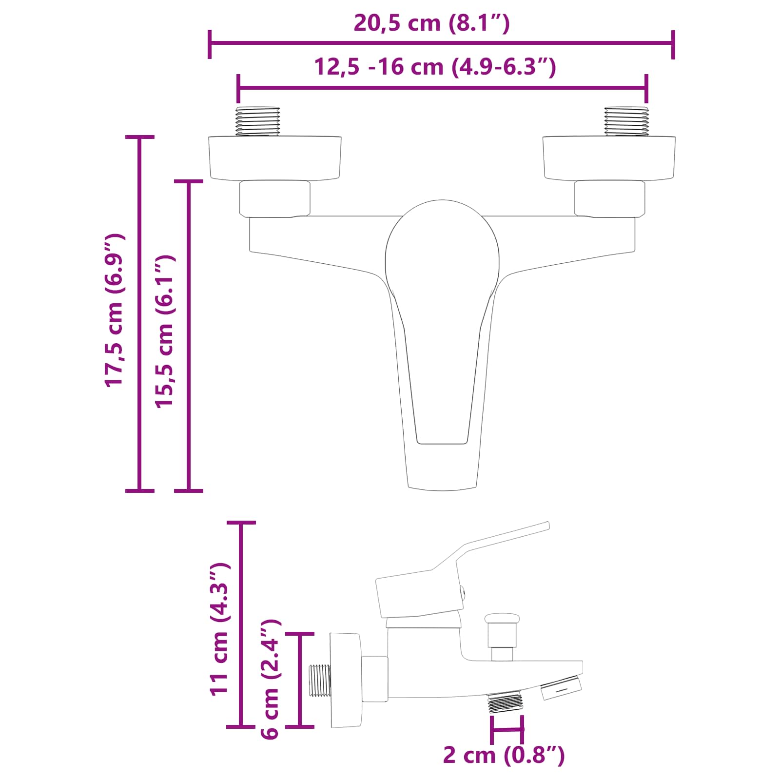Bruser Mixer Vandhane Sort G 1 / 2 tommer