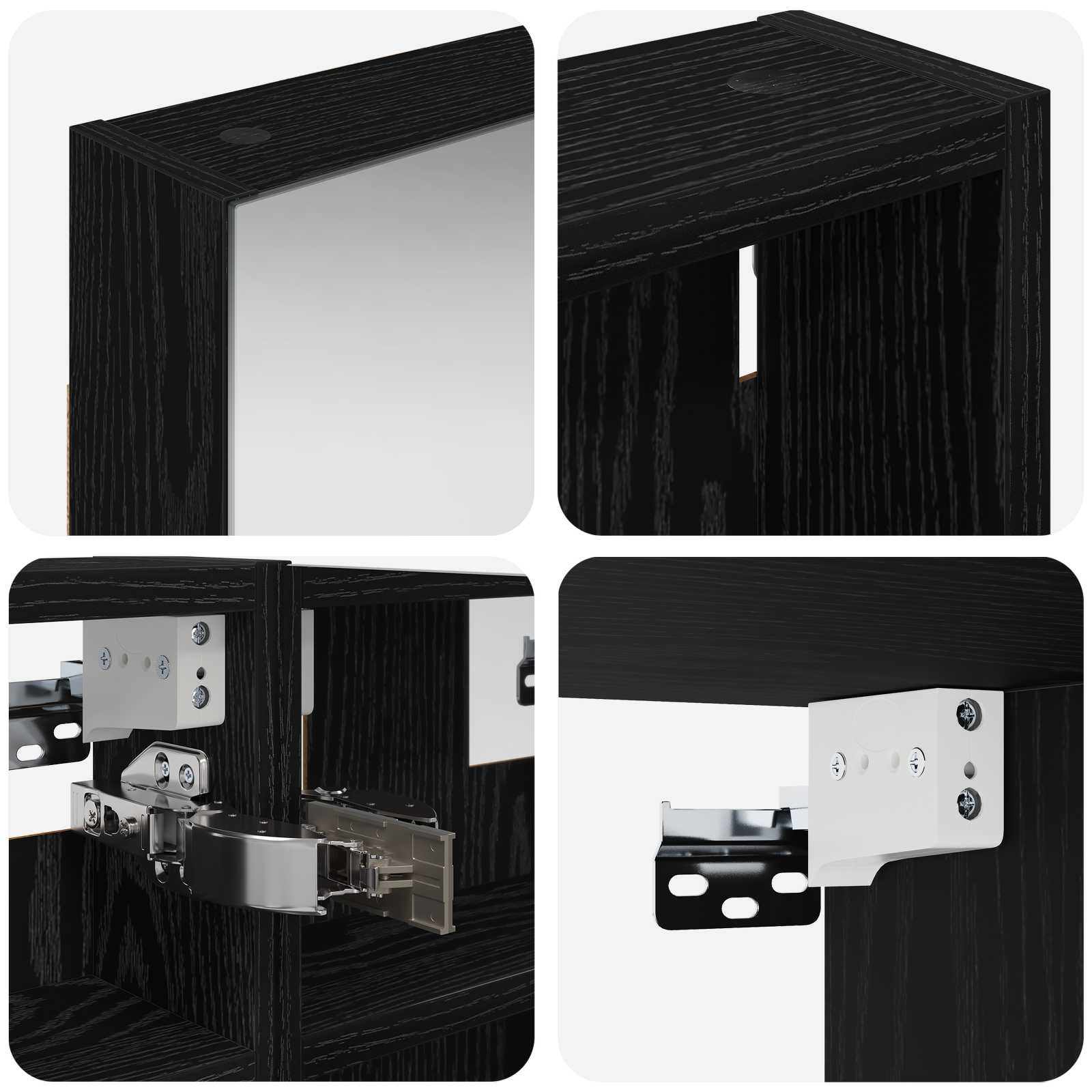 Badeværelsesskabsæt 3 pcs 80 x 10,5 x 50 cm Konstrueret træ