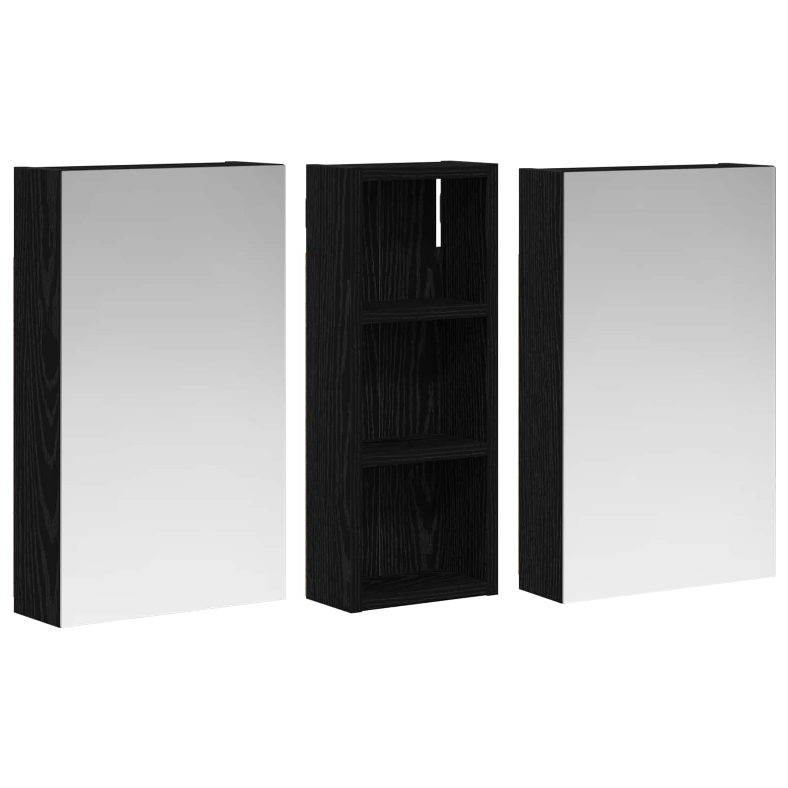Badeværelsesskabsæt 3 pcs 80 x 10,5 x 50 cm Konstrueret træ