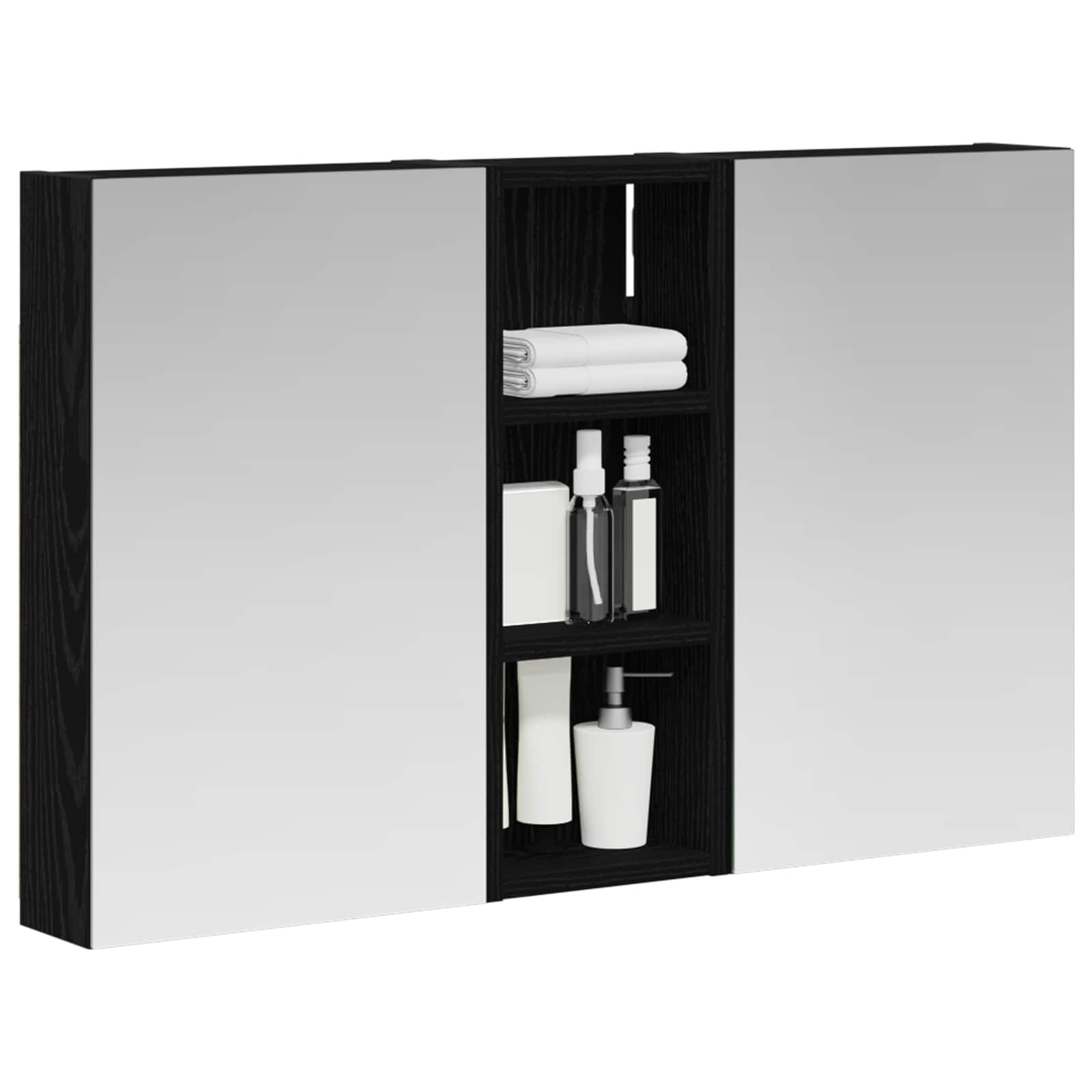 Badeværelsesskabsæt 3 pcs 80 x 10,5 x 50 cm Konstrueret træ