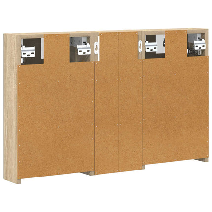 Badeværelsesskabsæt 3 stk. 80 x 10,5 x 50 cm Konstrueret træ