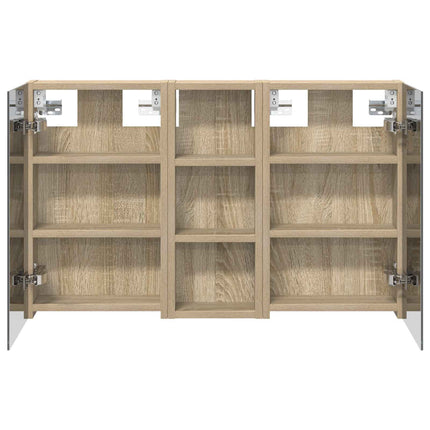 Badeværelsesskabsæt 3 stk. 80 x 10,5 x 50 cm Konstrueret træ