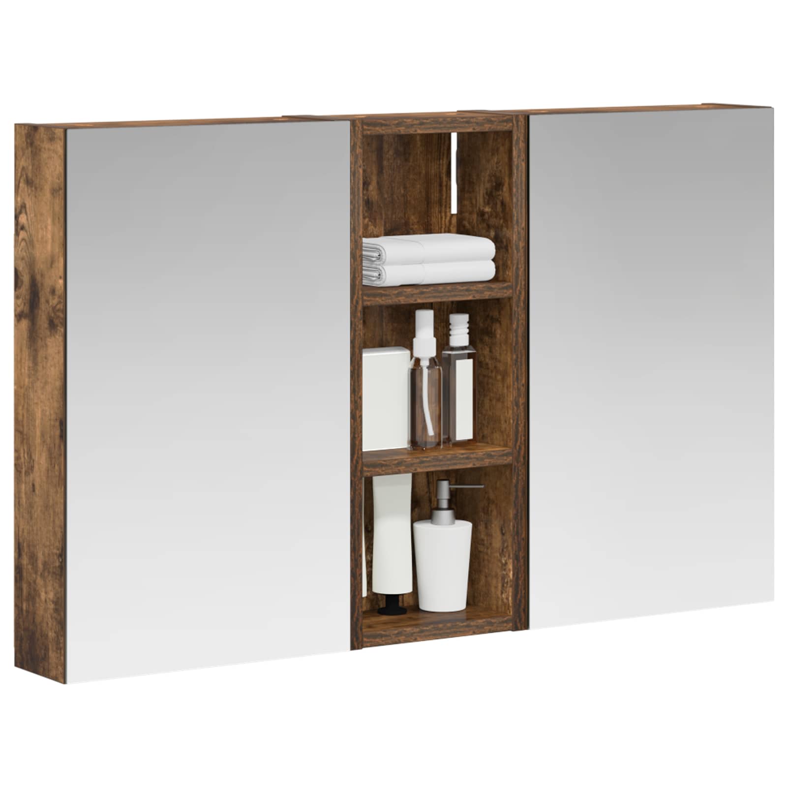Badeværelsesskabsæt 3 pcs 80 x 10,5 x 50 cm Konstrueret træ