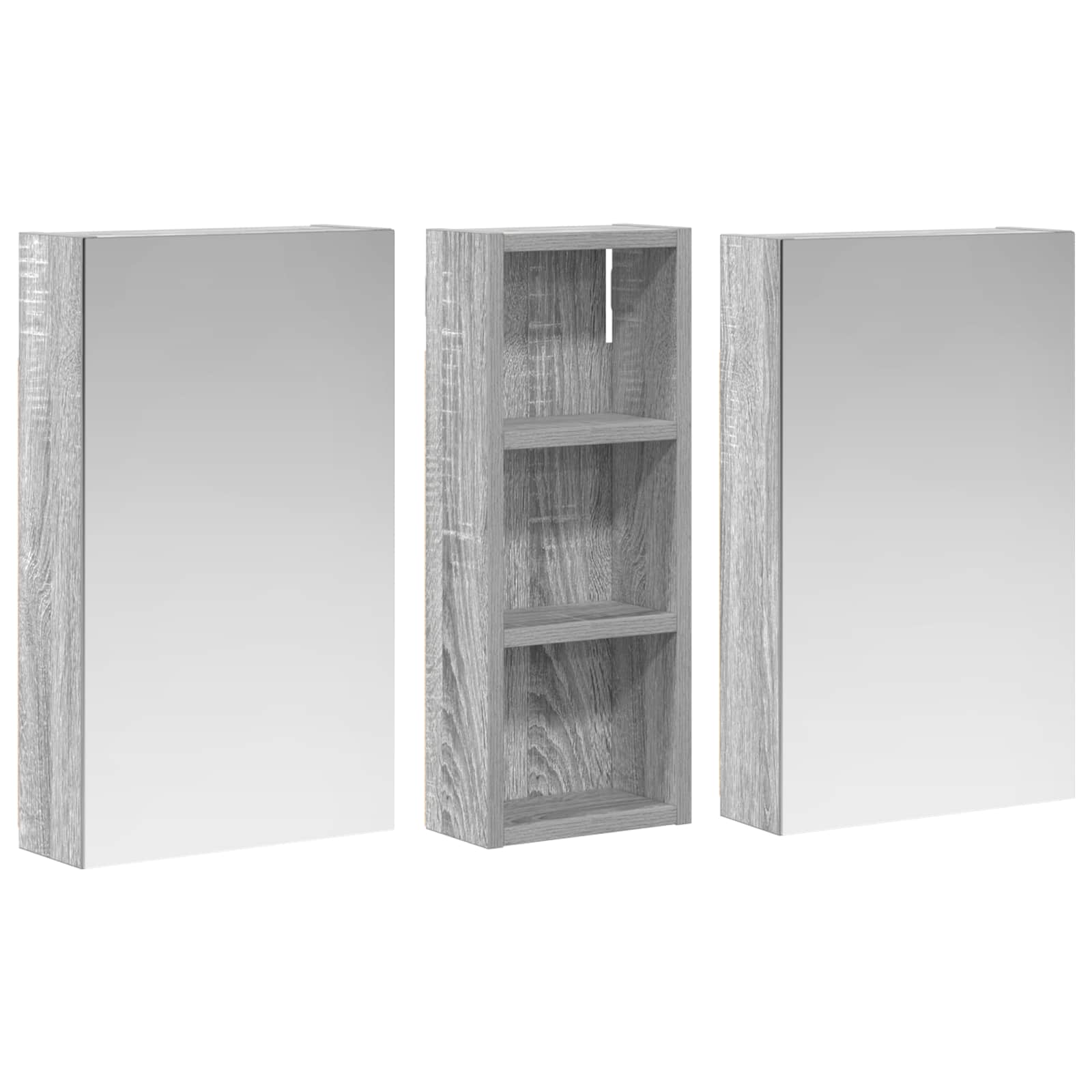 Badeværelsesskabsæt 3 pcs 80 x 10,5 x 50 cm Konstrueret træ